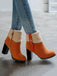 Bottes Courtes Retro Plus Velours Gros Talons