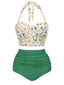 Ensemble de Bikini à Lacets et Licou à Fleurs