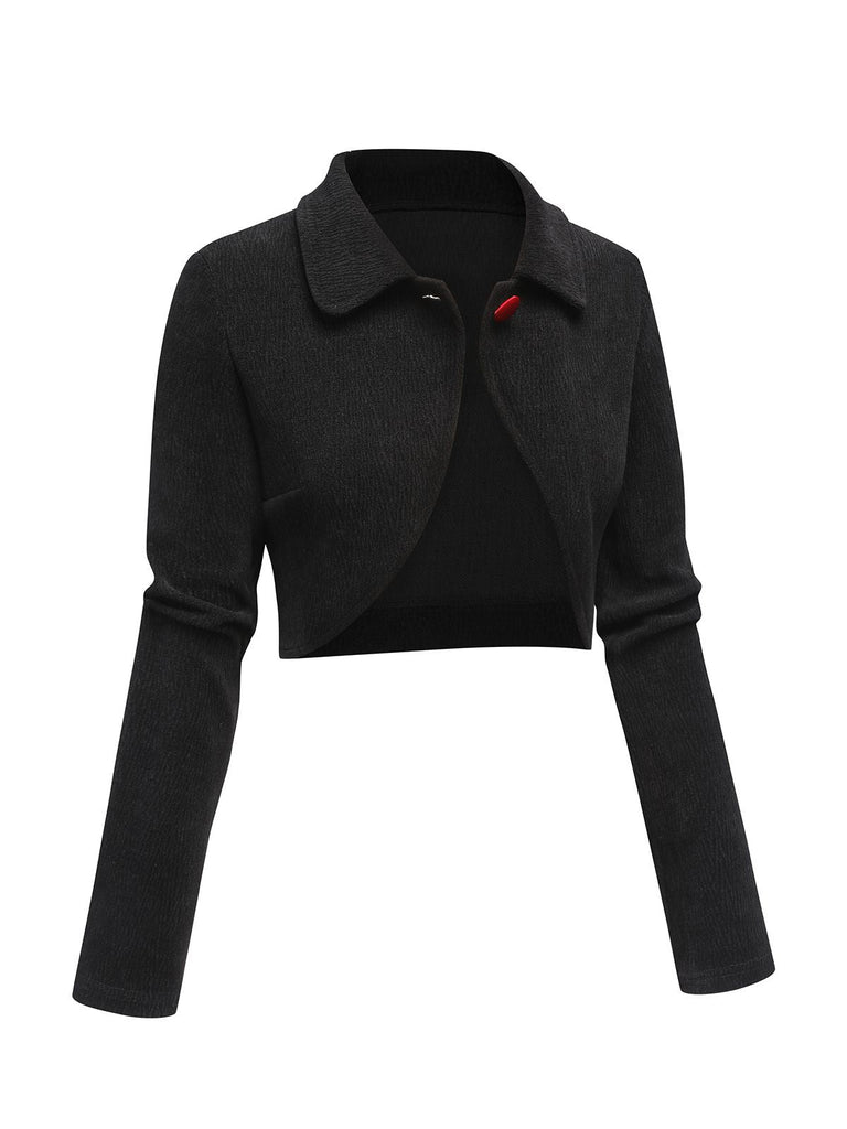 [Prévente] Veste courte en maille texturée noire