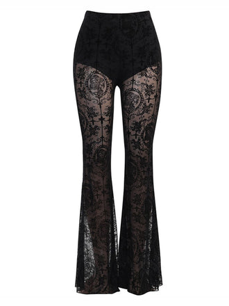 [Prévente] Pantalon bootcut taille haute en dentelle pour Halloween des années 1930