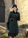 Manteau Boutons Uni Vert Foncé Années 1950