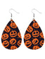 Boucles d'Oreilles Citrouilles Toussaint Halloween Noir Orange
