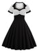 Robe Swing Vintage Année 50 à Pois Manches Courtes Pin Up