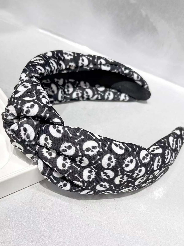 Bandeau fantôme crâne à carreaux d'Halloween vintage