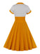 Robe Swing Vintage Année 50 à Pois Manches Courtes Pin Up