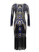 Robe Charleston Vintage Année 20 Bleu Flapper à Sequins Soirée Cocktail Chic