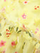 Robe trapèze jaune à fleurs 3D et manches bouffantes
