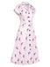 Robe Chemise Violette Florale Boutonnée Années 1940