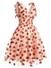 Robe trapèze bleu maille marguerite années 1950