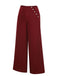 Pantalon large rouge années 1950 boutonné bordeaux