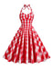 Robe trapèze licou pin-up à carreaux des années 1950