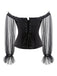 Corset à épaules dénudées à volants Steampunk noir