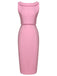 2PCS Haut court et robe à bretelles roses des années 1960
