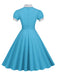 Robe trapèze à pois et col chemise des années 1950
