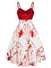Robe de sang d'Halloween rouge et blanche des années 1950