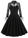 Robe noire patchwork brodée de dentelle d'Halloween