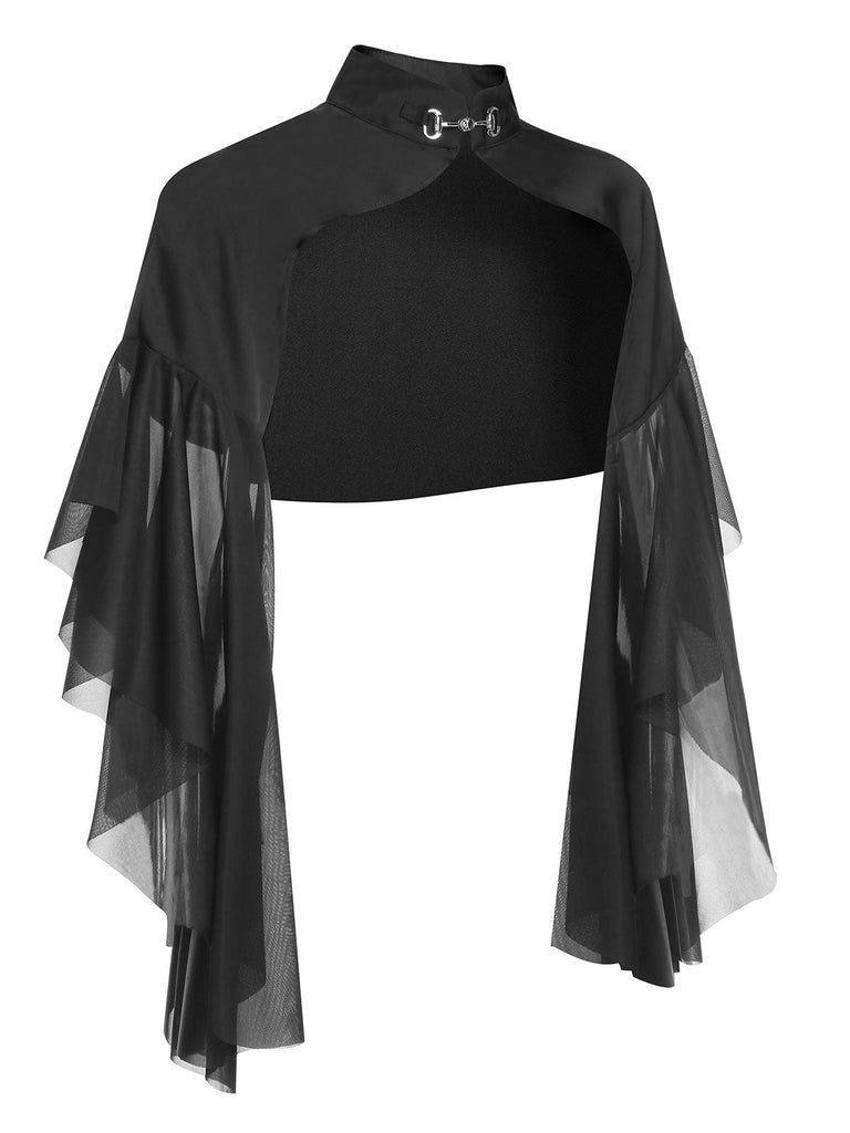Manteau transparent patchwork Halloween noir des années 1930