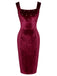 Robe à nœud en velours d'élan des années 1960 rouge vin