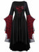 Robe de sorcière en patchwork de dentelle d’Halloween des années 1950