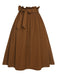Jupe marron à ceinture élastique unie des années 1950