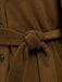 Manteau ceinturé à col en fourrure marron des années 1940