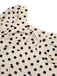 Robe rose pois col carré et manches bouffantes années 1960