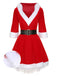 Robe à capuche avec ourlet en fourrure du Père Noël des années 1950
