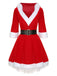 Robe à capuche avec ourlet en fourrure du Père Noël des années 1950