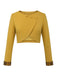 Manteau court jaune à boutons unis des années 1950