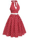 Robe dos nu rayée arc-en-ciel avec ceinture années 1950