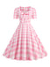 Robe trapèze vintage Col Chérie avec Noeud des années 1950