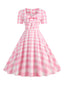 Robe trapèze vintage Col Chérie avec Noeud des années 1950