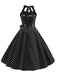 Robe Cocktail à Pois Bleue années 1950