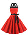 Robe Cocktail à Pois Bleue années 1950