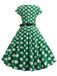 Robe à manches cape à pois des années 1950
