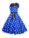 Robe patchwork en dentelle à pois des années 1950