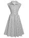 Robe sans manches à revers à pois rose années 1950