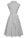 Robe sans manches à revers à pois rose années 1950
