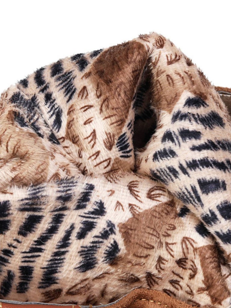 Bottes à talons longs en daim rétro en peluche