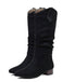 Bottes à talons longs en daim rétro en peluche
