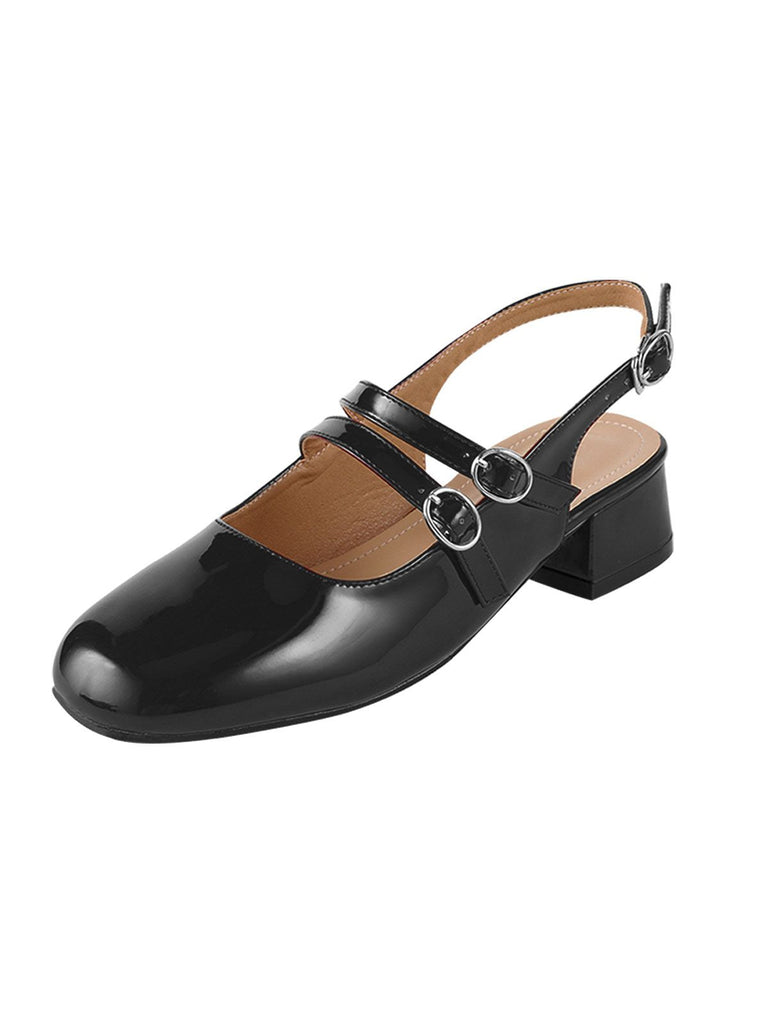 Chaussures Mary Janes Vintage Sangles doubles Solides