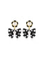 Boucles d'Oreilles Perles Nœud Pois Rétro