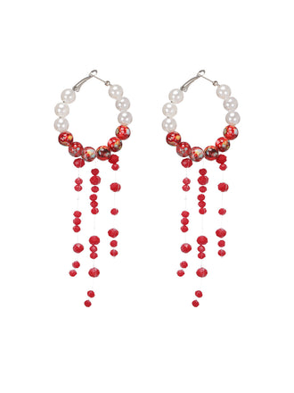 Boucles d'Oreilles Gland Perle Goutte de Sang d'Halloween