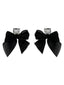 Boucles d'oreilles vintage en cristal transparent avec nœud