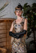 Robe Charleston Vintage Année 20 Gatsby à Fleurs Flapper avec Perles Rose