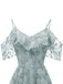 Robe à Bretelle Vintage Rose Année 50 à Volants Dos Nu Dentelle Cocktail