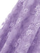 Robe Vintage Année 50 à Volants Dos Nu en Dentelle Violet Cocktail