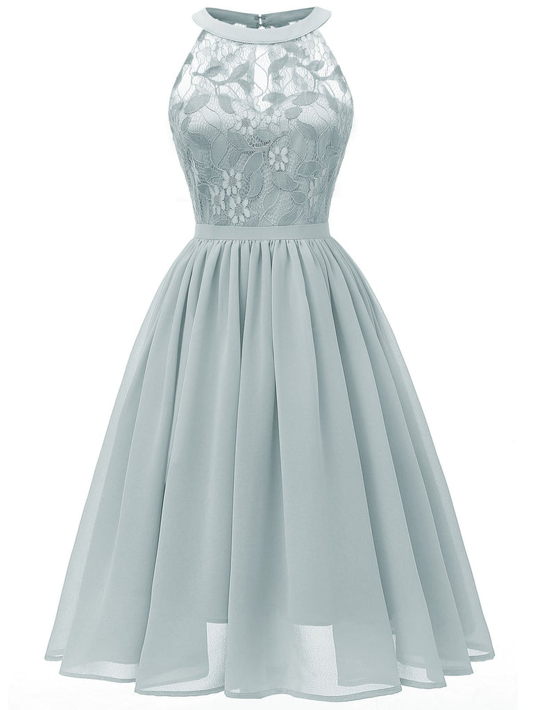 Robe Swing Vintage Année 50 en Dentelle à Fleurs Soirée Cocktail Pin Up