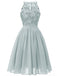 Robe Swing Sans Manches Vintage Année 50 en Dentelle à Fleurs Cocktail
