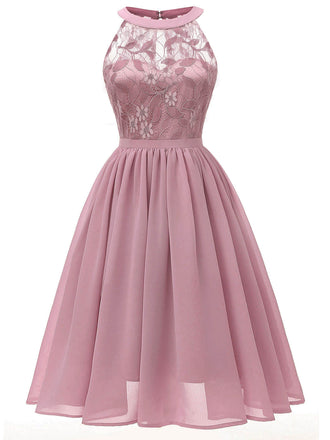 Robe Swing Sans Manches Vintage Année 50 en Dentelle à Fleurs Cocktail